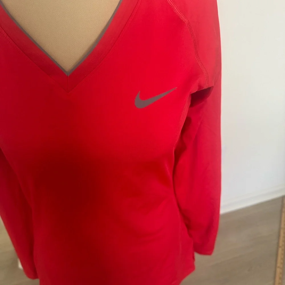 Nike Women's Vivid Red Long Sleeve Tee